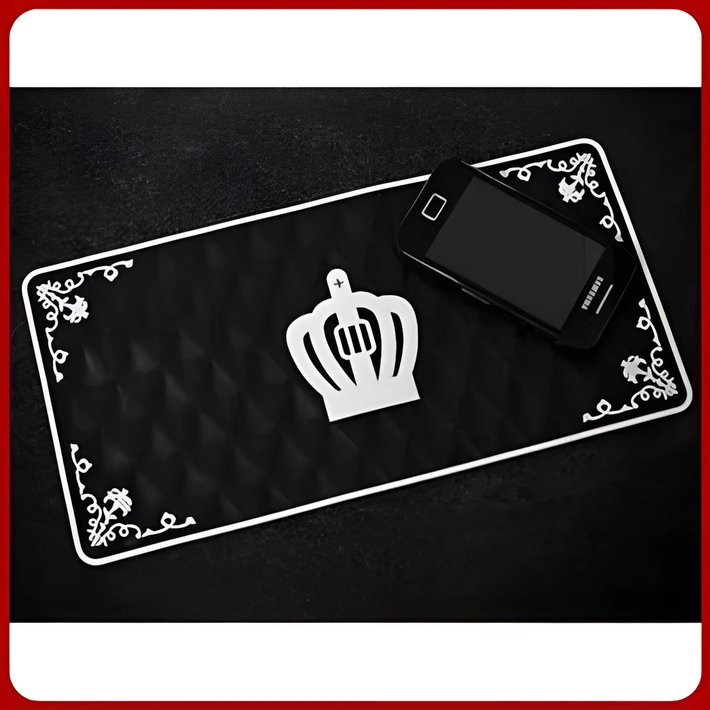 Car anti-skid pad 30cm x 15cm PVC dashboard mat in An crown and Crowe heart designs