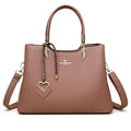 Women's PU leather messenger bag with multi-layer compartments in urban simplicity style
