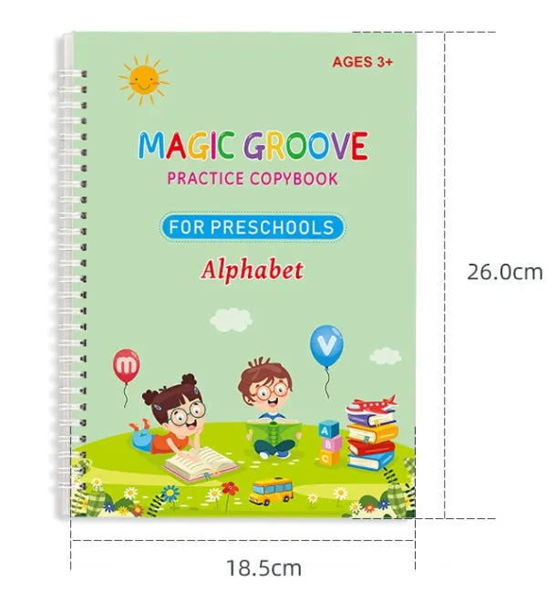 Children's handwriting training set with groove magic practice posts and ten refills