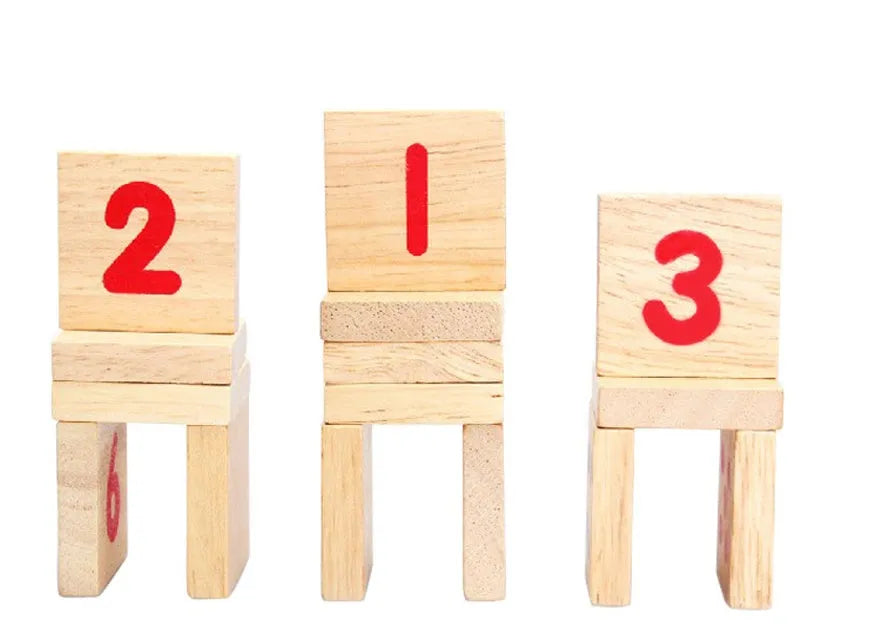 Montessori teaching log board in rubber wood with a plastic ring, packed size 43x14x4.5 cm
