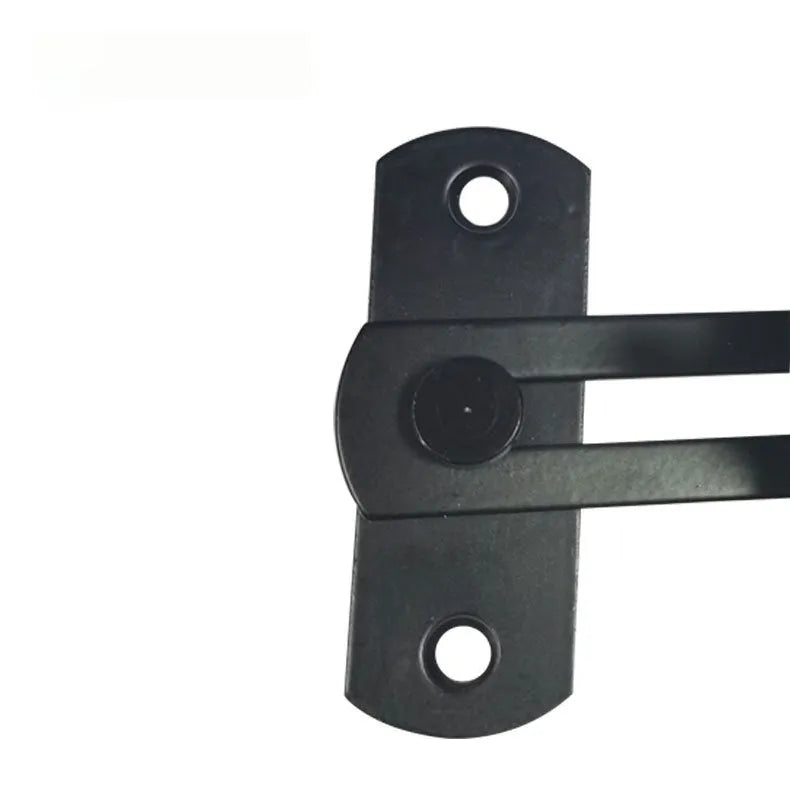 90 degree angle sliding door lock with black carbon steel buckle and stainless steel components for barn doors