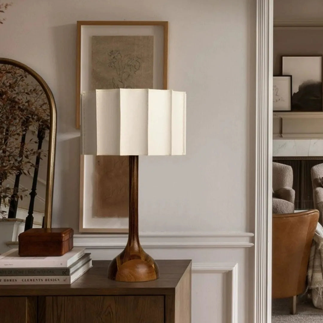 Japanese-style solid wood table lamp, 32 x 50cm, three colour light source, 220V, for living room or bedside table