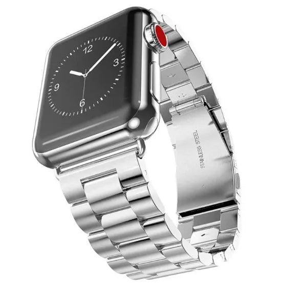 Classic stainless steel watchband in rose gold for 42mm watch case with metal link design