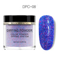 Laser glitter nail powder dip system with 24 shades for natural and artificial nails