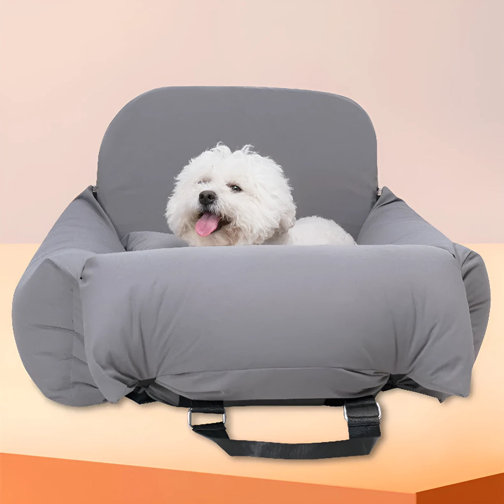 Pet car nest in light grey, dark grey or beige, 60x50x55cm, waterproof Dika mercerized fabric with cushion