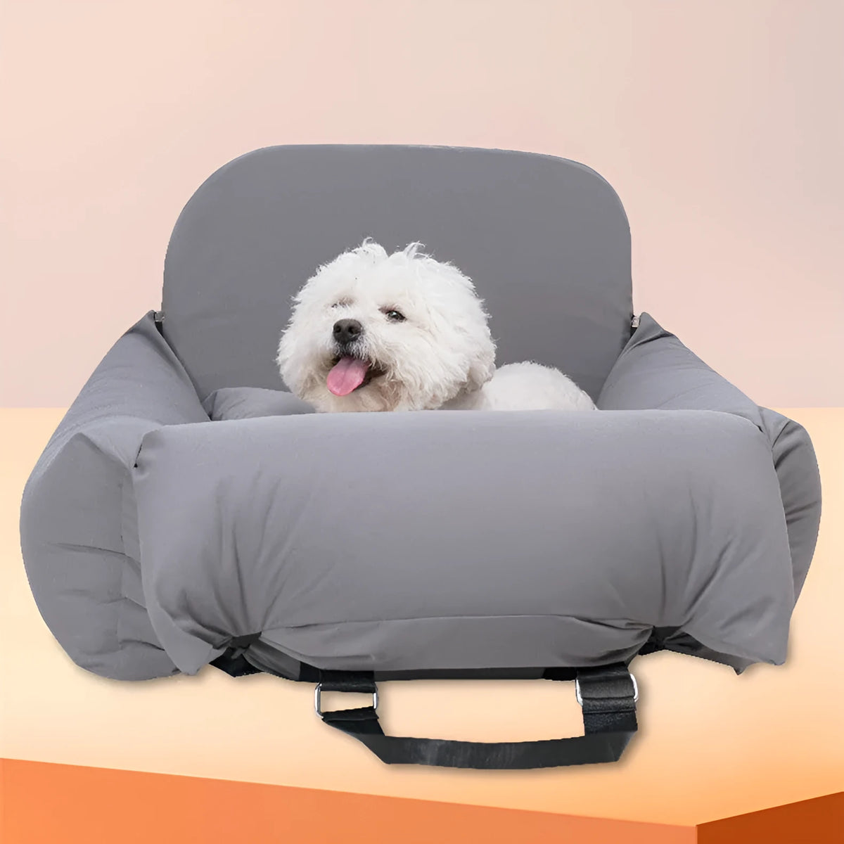 Pet car nest in light grey, dark grey or beige, 60x50x55cm, waterproof Dika mercerized fabric with cushion