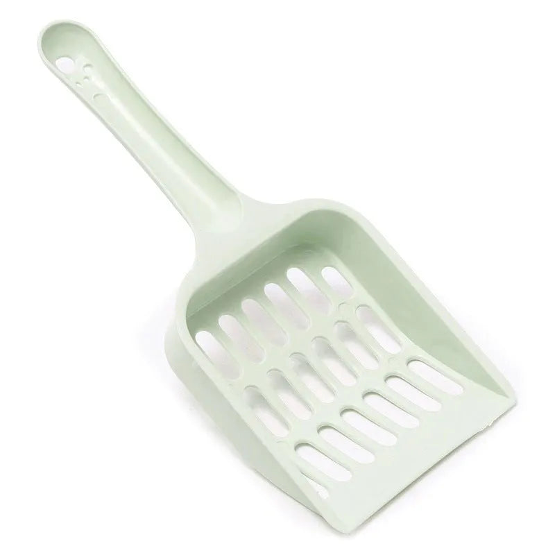 Plastic cat litter scoop in blue colour with dimensions 20cm long by 9cm wide