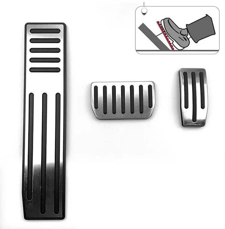 Silver stainless steel throttle and brake pedal set for Tesla Model 3 X S