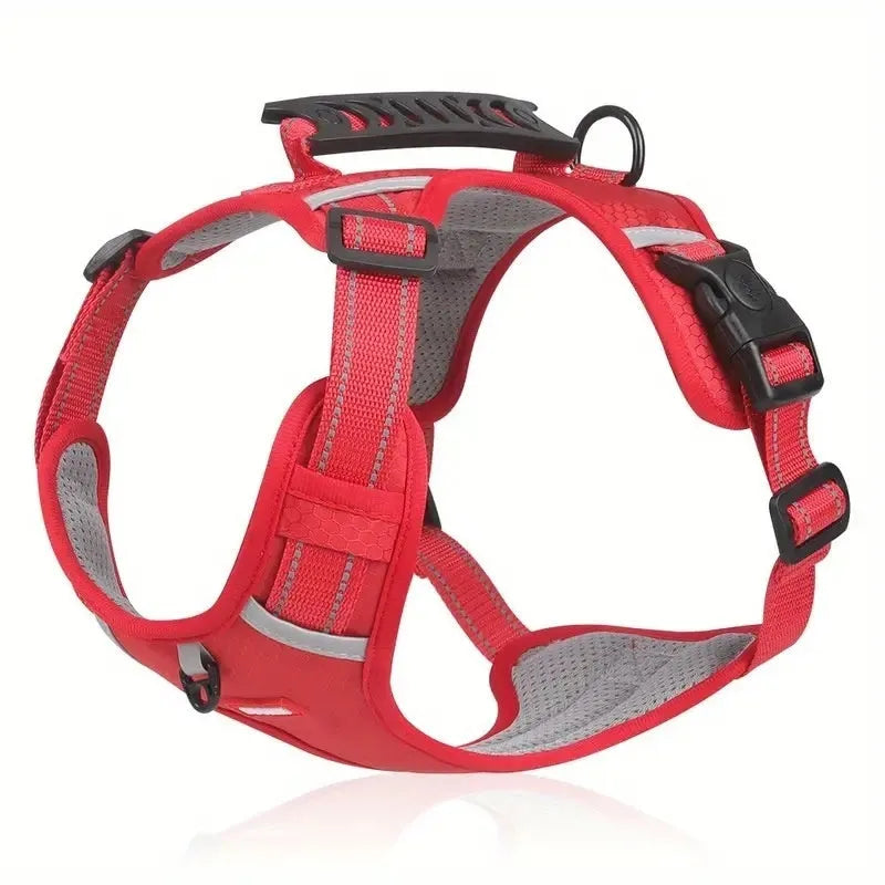 Polyester dog chest harness traction rope in multiple colours and sizes for secure walking.