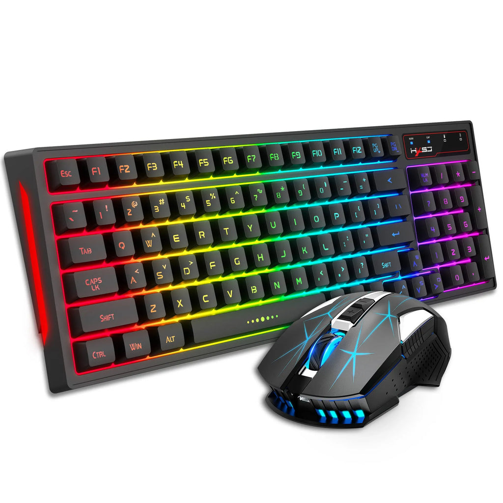 L99 wireless rechargeable 2.4G keyboard and mouse film set with RGB glow and Type-C charging
