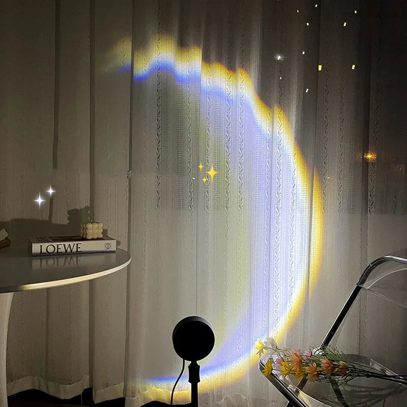INS USB Moon Lamp LED Rainbow Night Light with 360° rotation, 24.5 x 7 cm, Scandinavian style