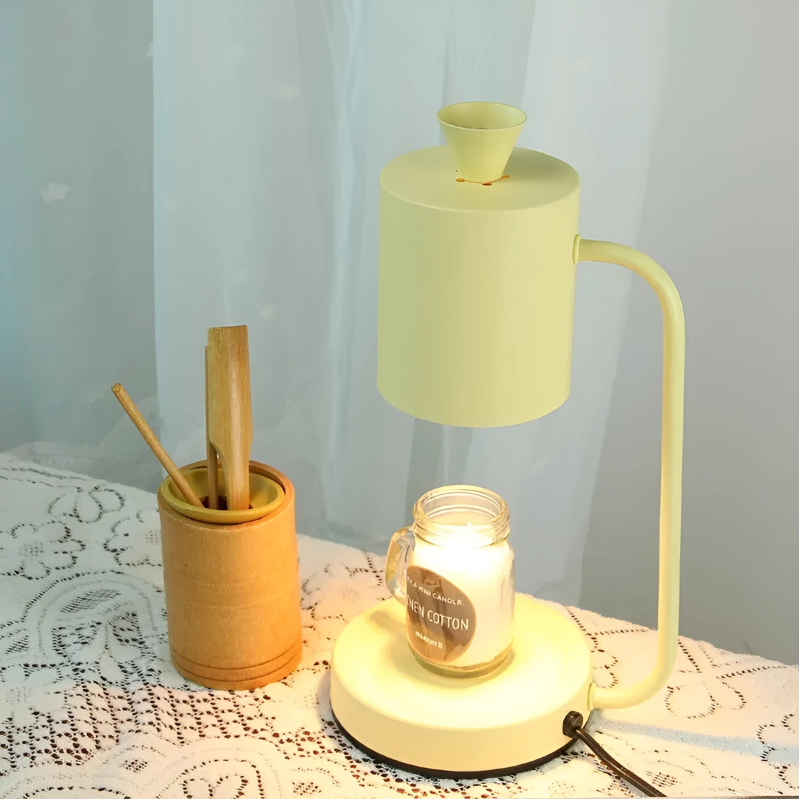 White European romantic style melting wax lamp with metal holder and dimmer switch