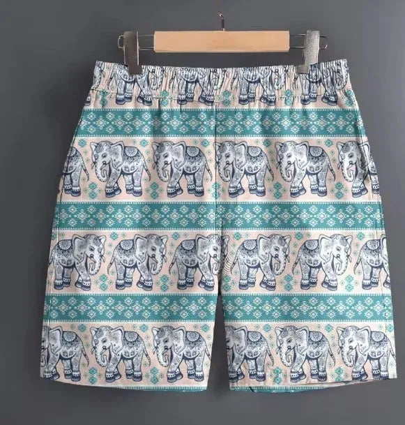 Men's polyester outdoor sport shorts in multiple patterns and colours with size range up to 5XL