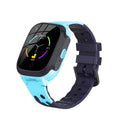 Kids smart watch phone with 1.3 inch touchscreen, silicone strap, 720mAh battery, available in black blue pink