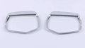Pair of ABS plastic rearview mirror covers for Cadillac CT5 CT6 in carbon fibre, silver, and rain frame finish options.