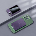 Wireless Magsafe power bank in black with compact industrial design showing charging surface