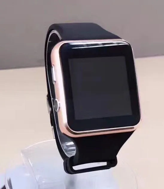 Smart watch with 1.54 inch touch screen and silicone strap showing display interface