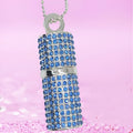 Crystal cylinder lipstick shaped USB flash drive in red with metal shell