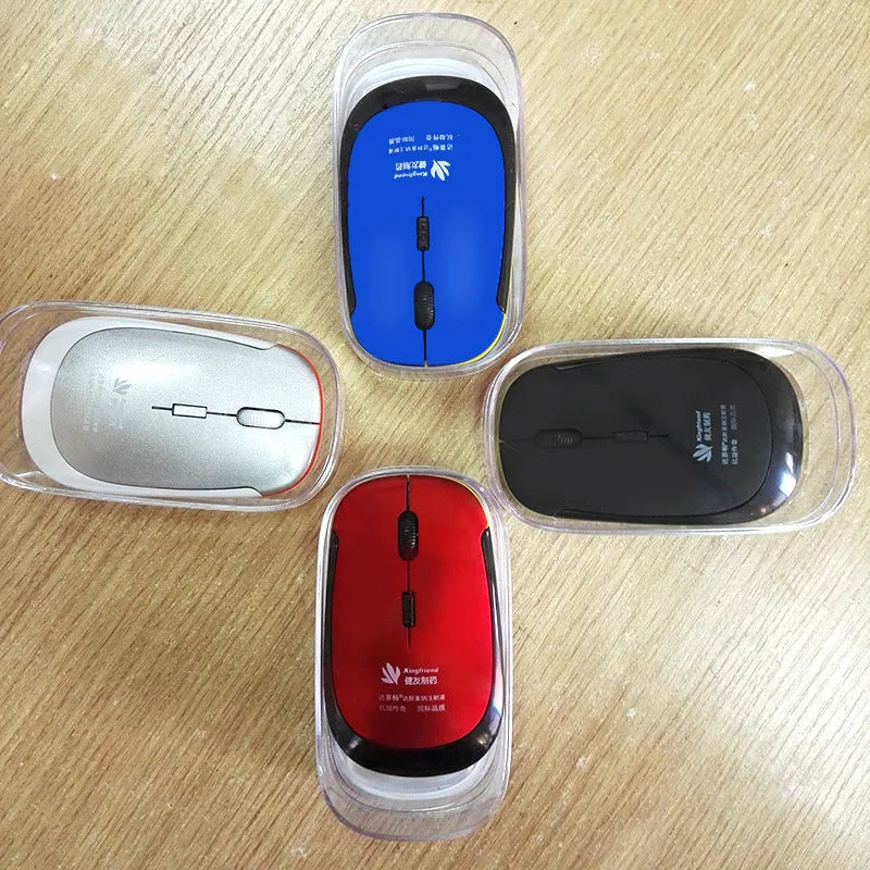Laptop wireless mouse in black with two buttons and compact size 10x6x2cm