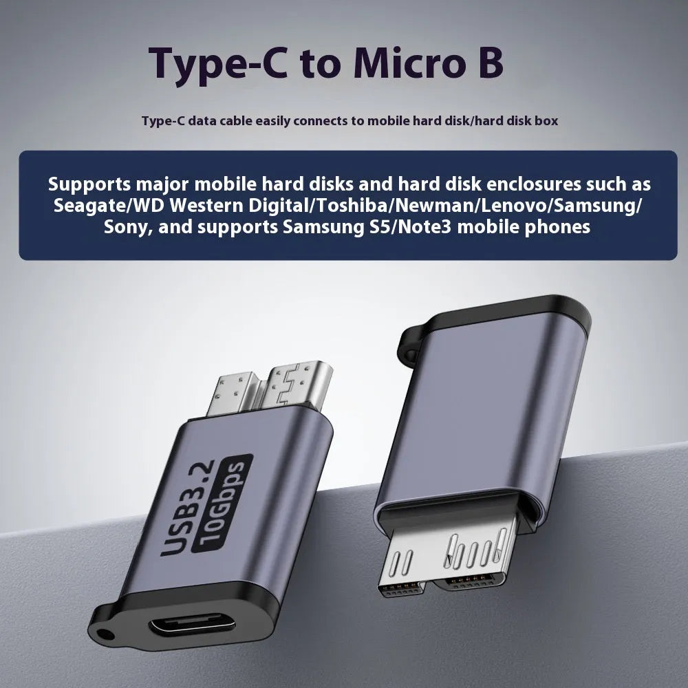 USB Type-A male to Micro-B female adapter cable for hard drives and mobile devices