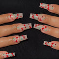 French red diamond and cherry design nail art stickers pack with 24 sheets and glue