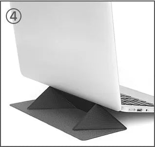 Blue foldable laptop cooling bracket with anti-slip surface and ergonomic design