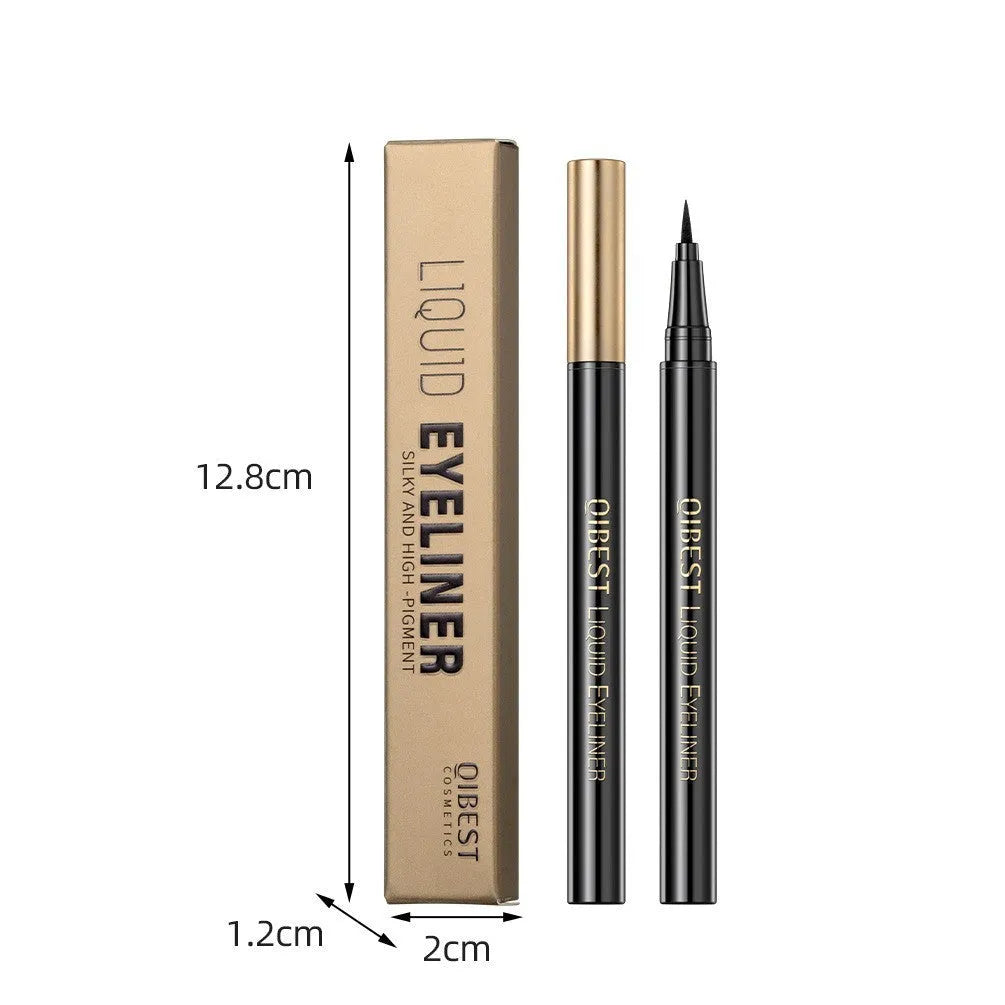 Black liquid eyeliner pen with quick-drying smudge-resistant sweat-proof formula