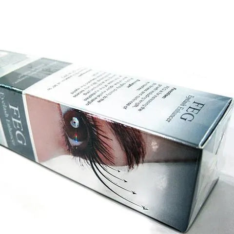 FEG Eyelash Enhancer 30ml bottle, paraben-free serum for lashes and brows, shown with applicator