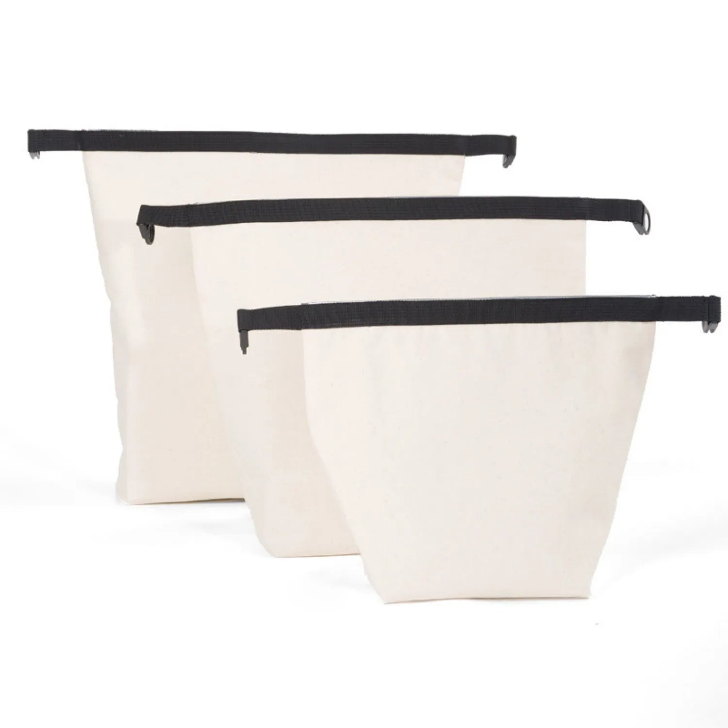 Portable lunch canvas bag in natural colour with PEVA lining for office workers