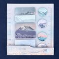 PP sticky note index sticker set with loose-leaf ruler and multiple post-it sizes for document organisation