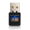Mini dual band 600Mbps wireless network card USB adapter in black with AC600 support