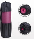 Non-slip TPE yoga mat 6mm body position line in bamboo blue
