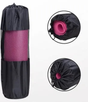 Non-slip TPE yoga mat 6mm body position line in bamboo blue
