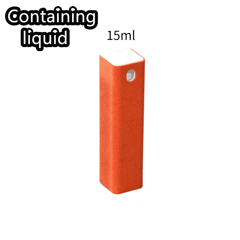 Blue 15ml square tube phone screen cleaner spray bottle inside a grey protective storage shell.