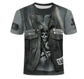 Unisex 3D T-shirt with full front and back printed design, shown on model, available in sizes S to 6XL