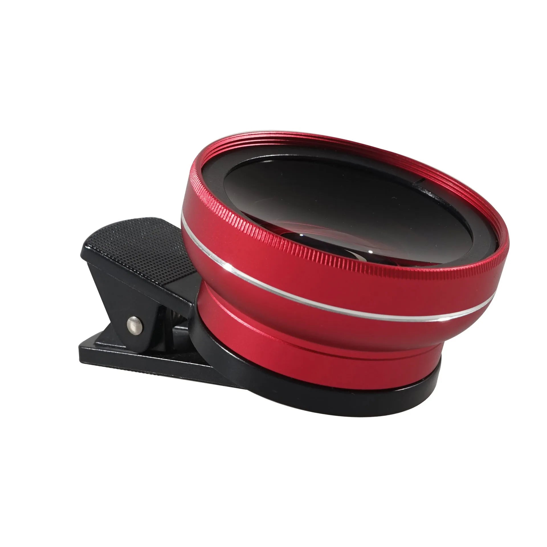 LIEQI silver wide-angle and macro smartphone camera lens with clip mount