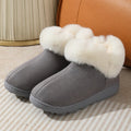New bag heel winter home indoor platform warm couples cotton shoes in gray with super soft velvet upper and thickening sole