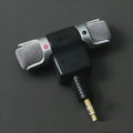 Mini electret condenser microphone with gold-plated 3.5mm plug, black and silver, for smartphones