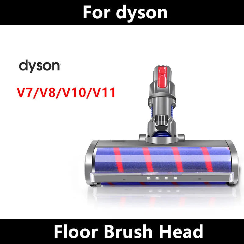 Dyson V7 V8 V10 V11 compatible replacement vacuum floor brush head with soft velvet roller.