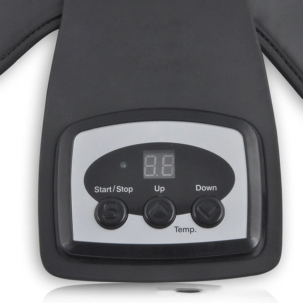 Knee massager unit with infrared heat function, knee pads, shoulder pads and international power adapters