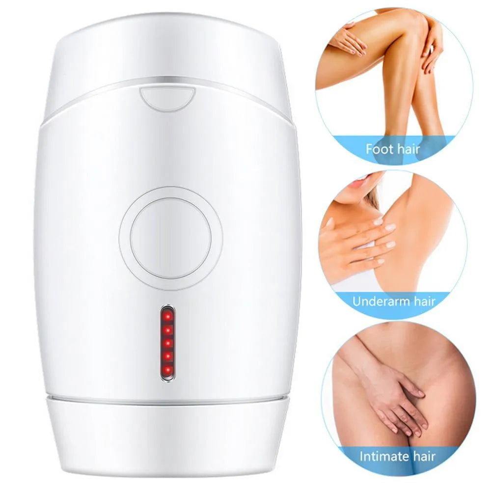 White home laser hair removal instrument with display screen and compact design