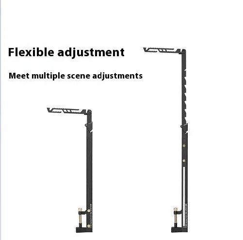 Black stainless steel adjustable desk lamp holder with telescopic pole and brass screws