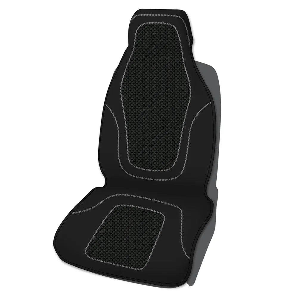 Waterproof car seat cushion in black, grey, or red with non-slip lining, universal fit for cars, trucks, and off-road vehicles.