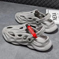 EVA coconut slippers with closed toe design in grey colour showing frosted processing texture