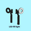 Black portable handheld LED fill-in light for mobile phone photography measuring 14.5 × 25.8cm