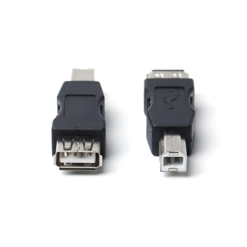 Black USB female to printer male adapter cable with copper wire and injection moulded body, 0.012 kg