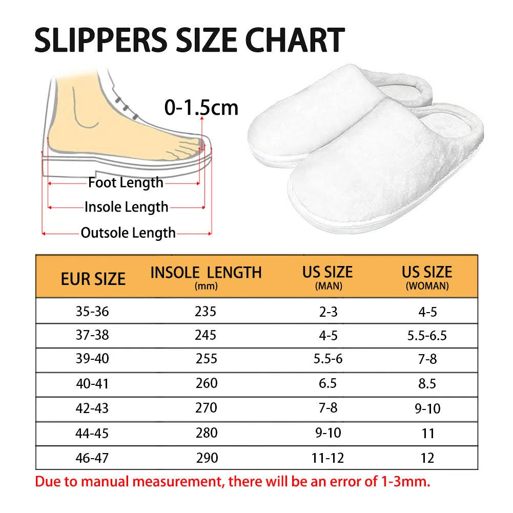 Custom pattern closed-toe cotton slippers with TPR sole and 2 cm heel for adults