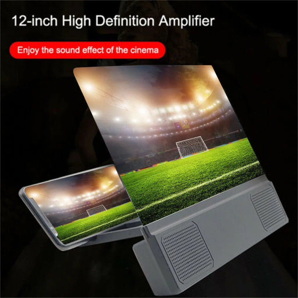 12-inch mobile phone screen amplifier with adjustable gooseneck stand and audio cable