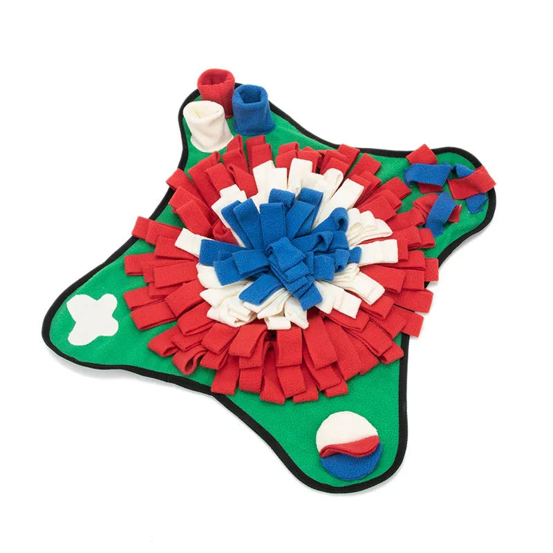 Fleece snuffle mat 45 cm for dogs with treat-dispensing folds
