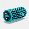Blue and yellow manual massage equipment for fascia relaxation, used for muscle recovery.